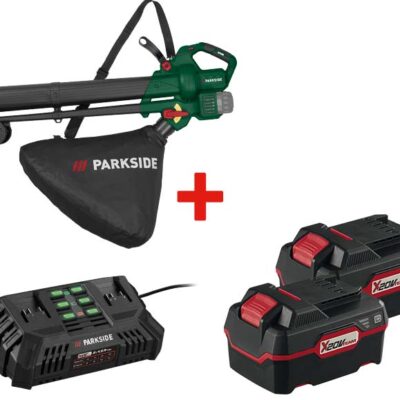 PARKSIDE Aspirateur Souffleur Broyeur Sans Fil 40V + 2 Batteries
