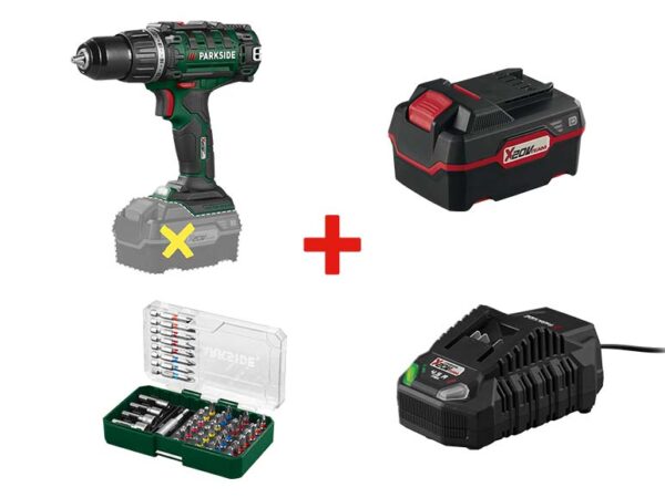 PARKSIDE® Perceuse-Visseuse sans Fil 20V + Set d'Accessoires