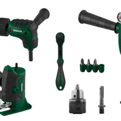 PARKSIDE® Set d'accessoires d'angle pour perceuse et visseuse