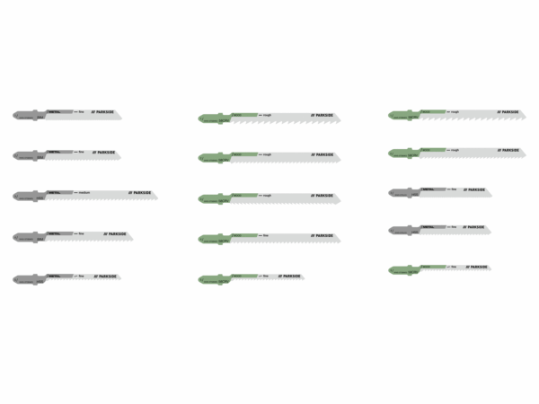 PARKSIDE® Set 5 Lames Scie Sauteuse Métal Bois Universel PSTZ 3 A1