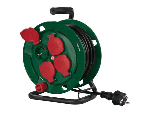 Enrouleur de Câble Parkside 10m - 4 Prises & Protection IP44