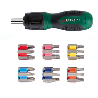 PARKSIDE® Set Tournevis à Cliquet 31 Pièces – Vissage Rapide