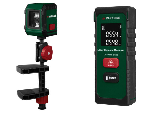 PARKSIDE® Niveau Laser Croix & Télémètre Laser - Précision Ultime