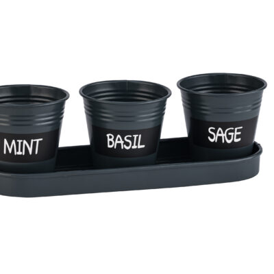 PARKSIDE® Lot de 3 Pots d'Herbes Aromatiques avec Ardoise