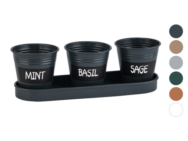 PARKSIDE® Lot de 3 Pots d'Herbes Aromatiques avec Ardoise