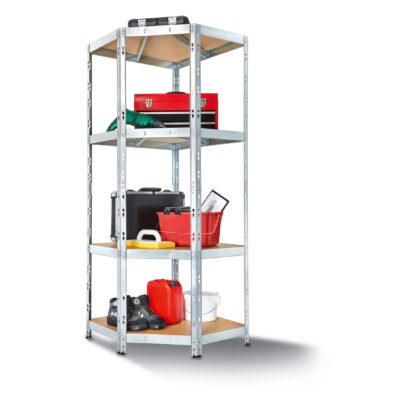 Rayonnage d'Angle PARKSIDE® - 4 Étagères, Optimisation d'Espace