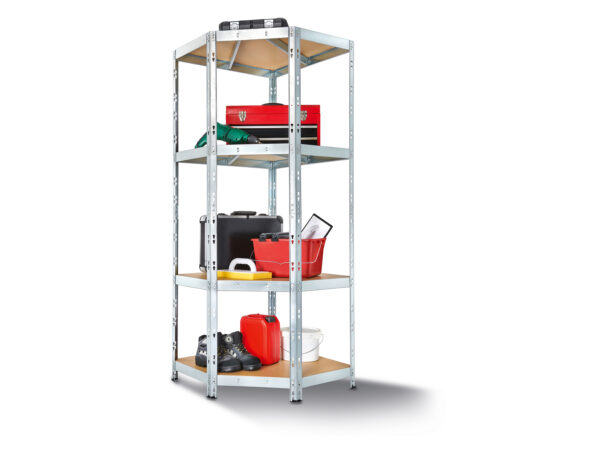 Rayonnage d'Angle PARKSIDE® - 4 Étagères, Optimisation d'Espace