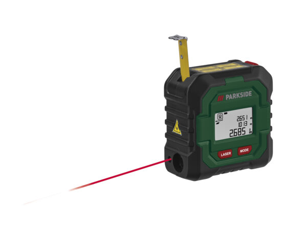 Parkside Télémètre Laser 50m avec Mètre Ruban - Mesure Précise