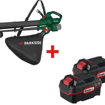 Aspirateur Souffleur Broyeur Sans Fil Parkside 40V + 2 Batteries
