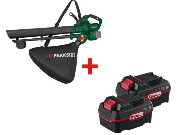Aspirateur Souffleur Broyeur Sans Fil Parkside 40V + 2 Batteries