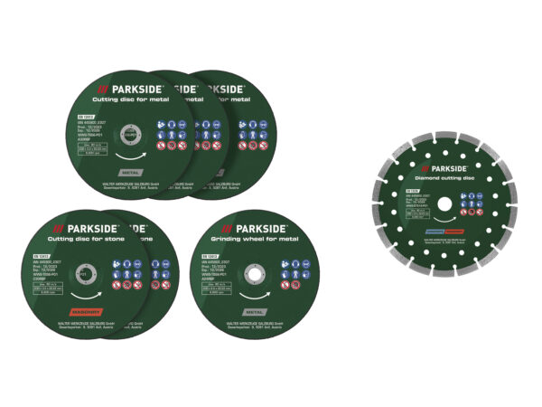 PARKSIDE Kit Disques à Tronçonner/Ébavurer/Diamant Ø 230mm